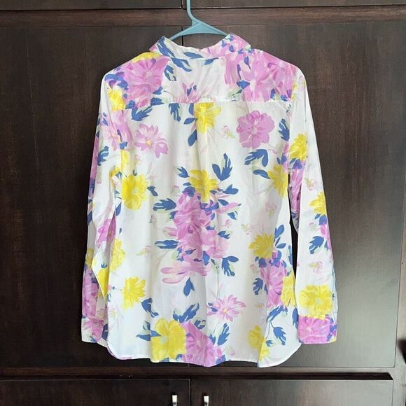 Talbots CLASSIC COTTON SHIRT - FLORAL BOUQUET Medium - Picture 4 of 5